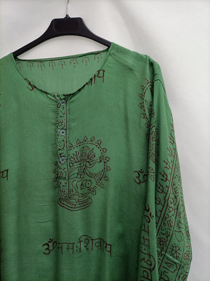 OTRAS. Blusón verde hippie T.s/m