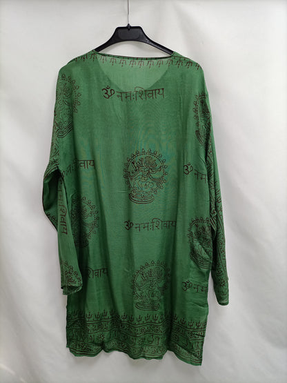 OTRAS. Blusón verde hippie T.s/m