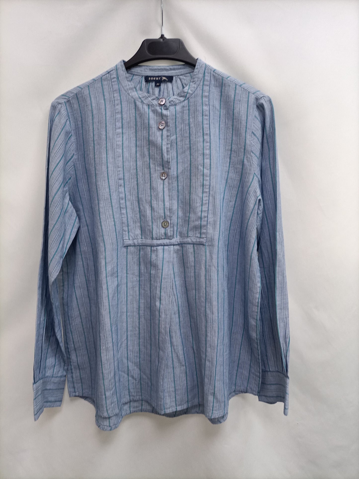 SOEUR. Blue striped blouse size 36