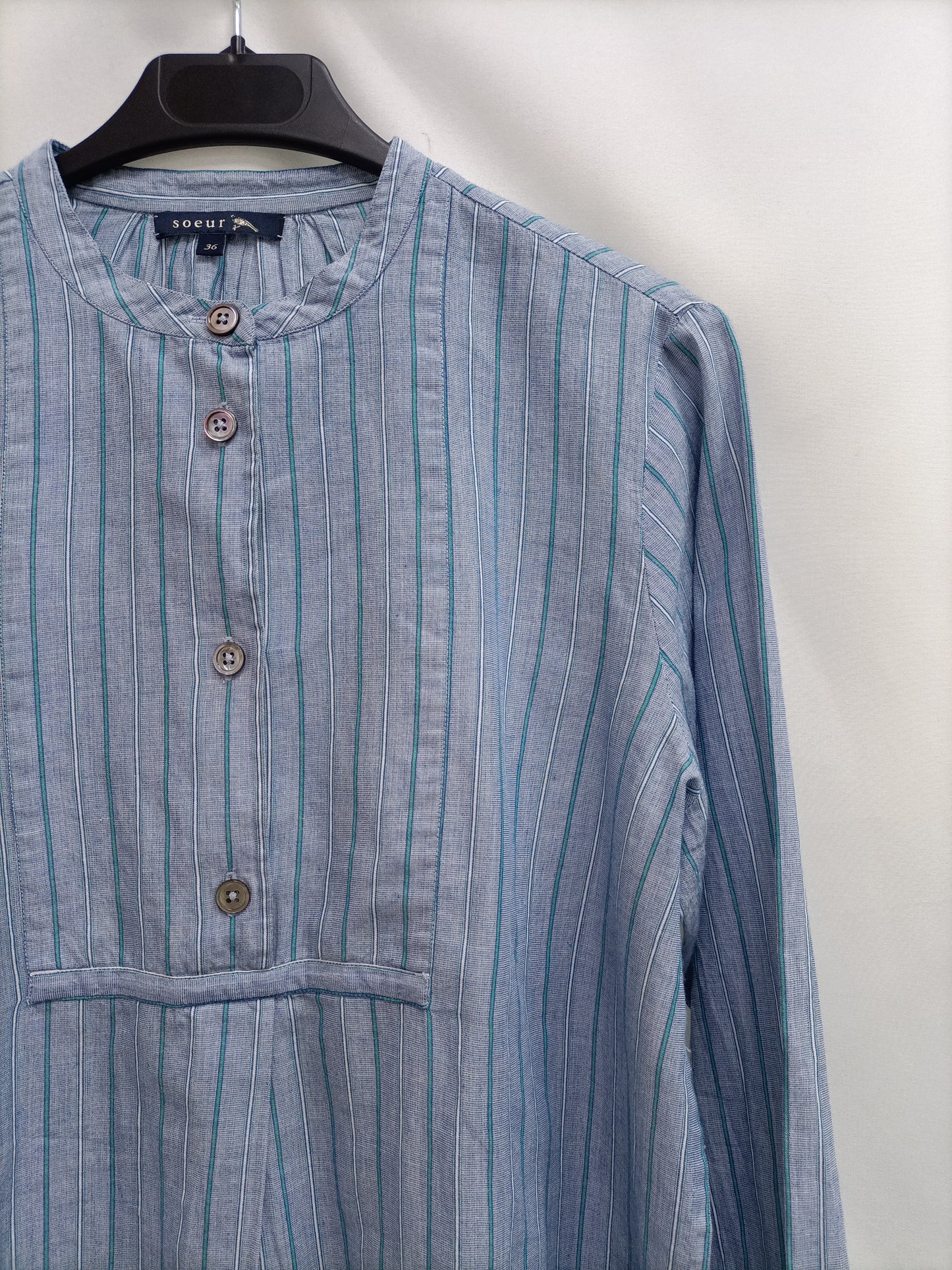 SOEUR. Blue striped blouse size 36