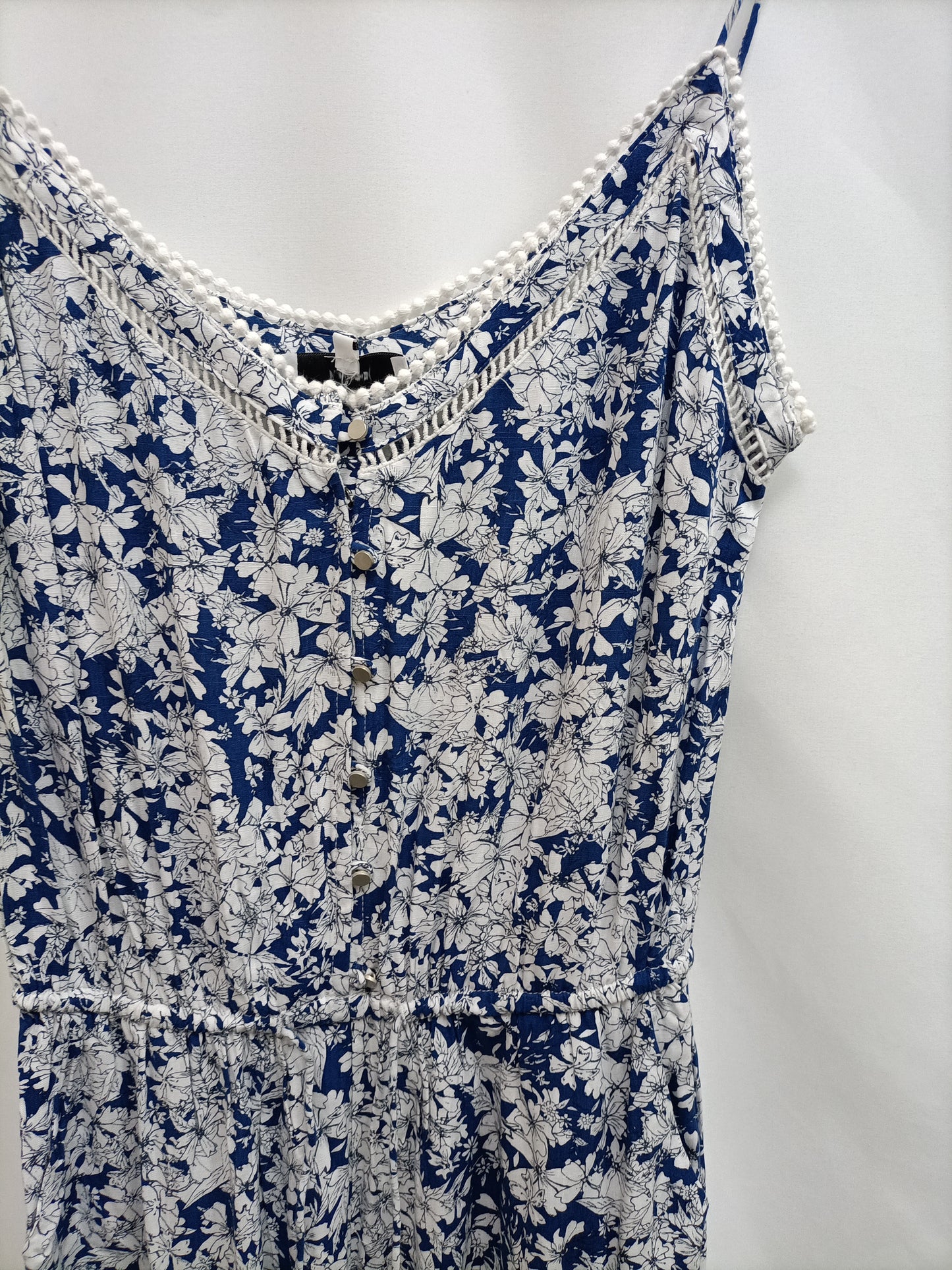 SUNCOO. Blue floral jumpsuit T.1(s)