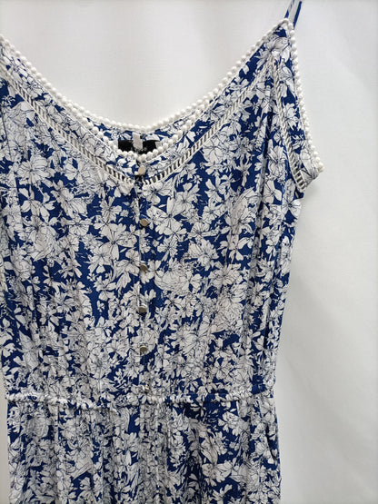SUNCOO. Blue floral jumpsuit T.1(s)
