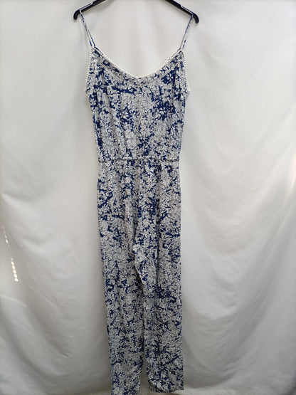 SUNCOO. Blue floral jumpsuit T.1(s)