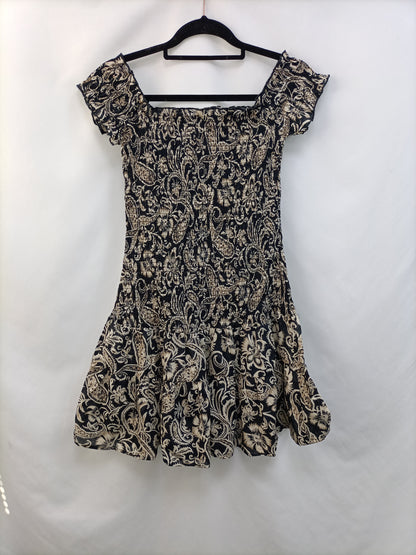 MANGO. Vestido corto flores T.s