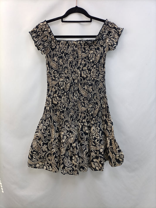 MANGO. Vestido corto flores T.s