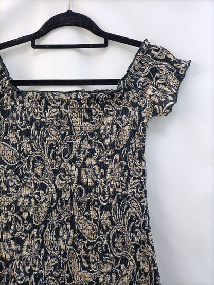 MANGO. Vestido corto flores T.s