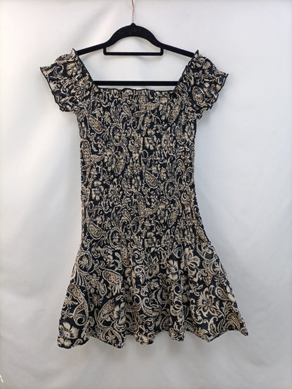 MANGO. Vestido corto flores T.s