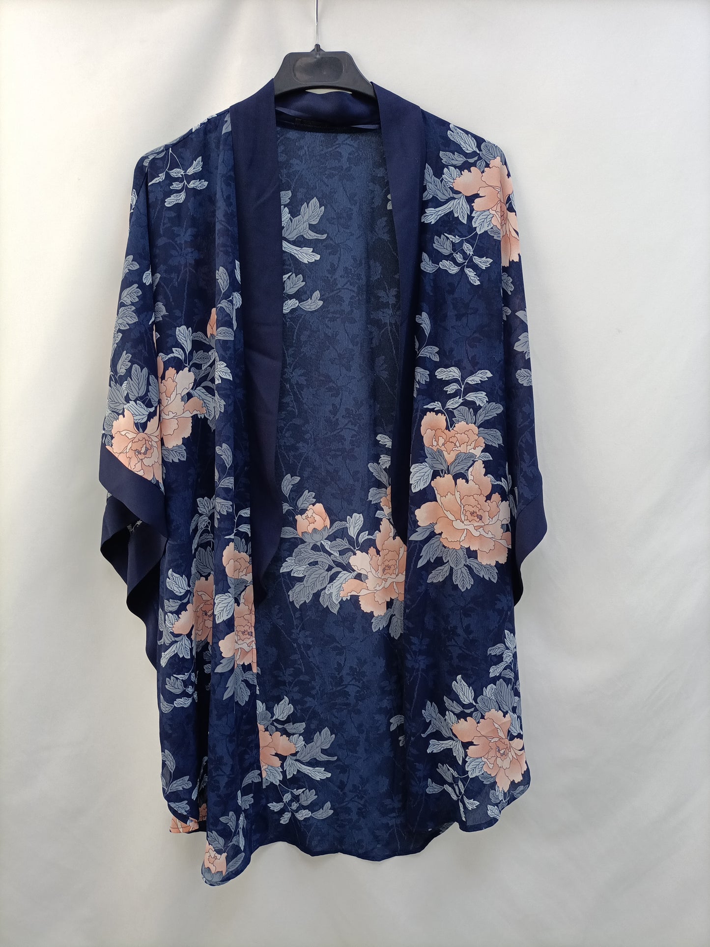 OYSHO. Kimono azul flore T.s