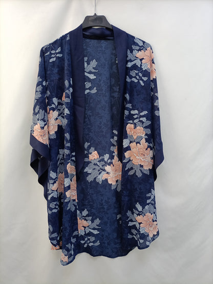 OYSHO. Kimono azul flore T.s