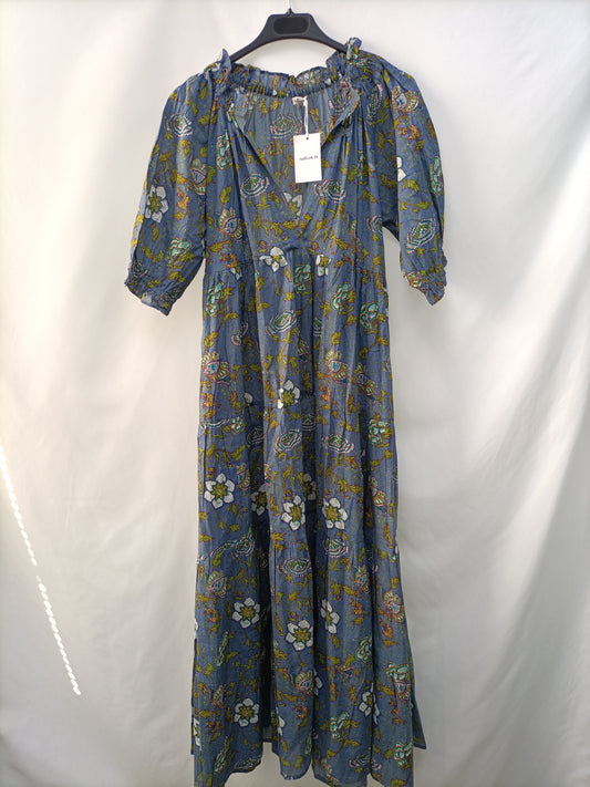 NATURA. Vestido largo flores T.s