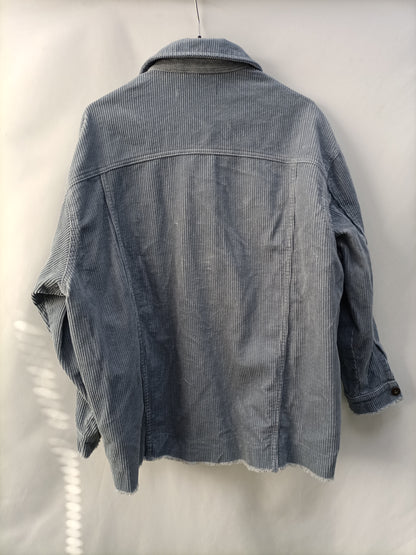 ZARA.  Cazadora pana azul T.xs