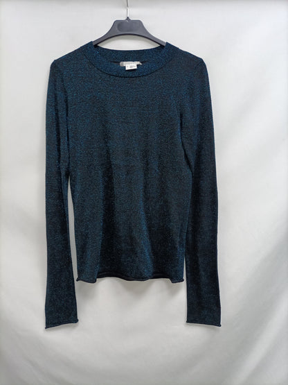 COOPERATIVE. Jersey azul y negro brillante T.s