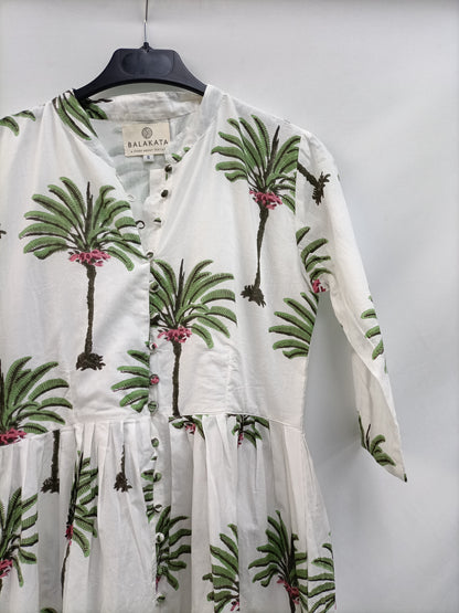BALAKATA. Vestido blanco palmeras T.s