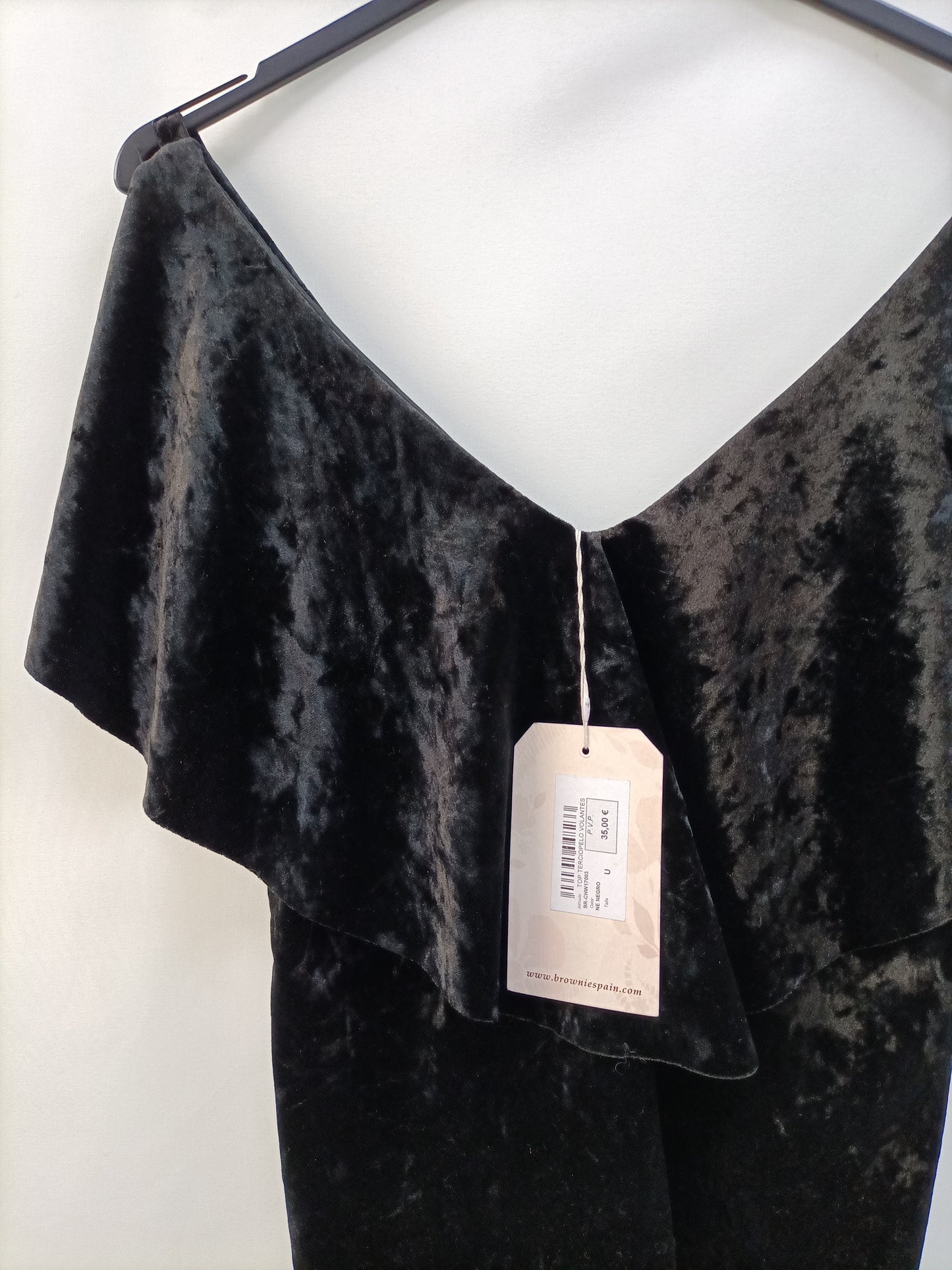 BROWNIE. Top negro terciopelo T.u(s)