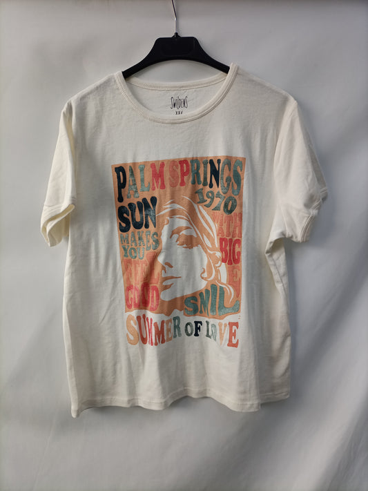 SWILDENS. Camiseta beige estampada T.l