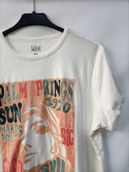 SWILDENS. Camiseta beige estampada T.l