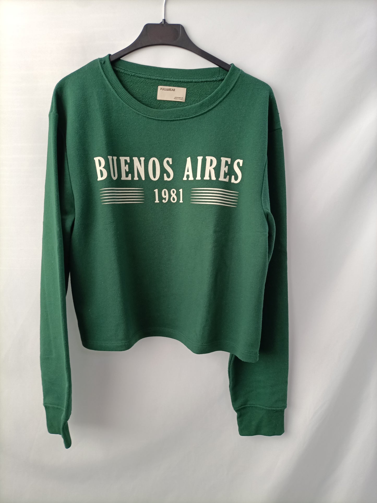 PULL&BEAR. Sudadera verde T.m