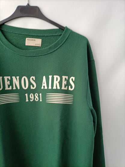 PULL&BEAR. Sudadera verde T.m