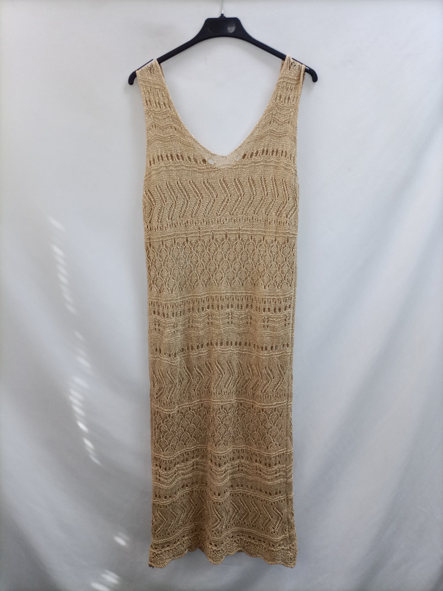 OTRAS. Vestido midi dorado TU(S/M)