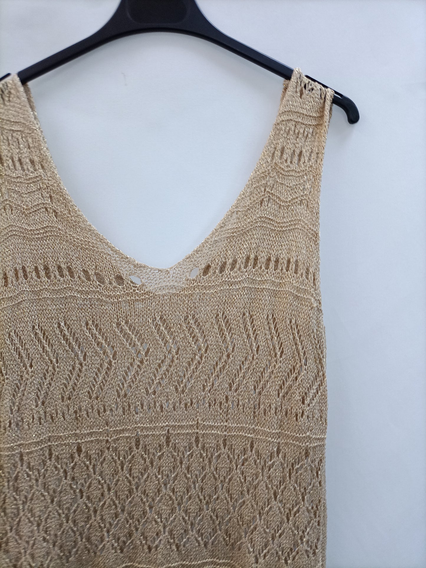 OTRAS. Vestido midi dorado TU(S/M)