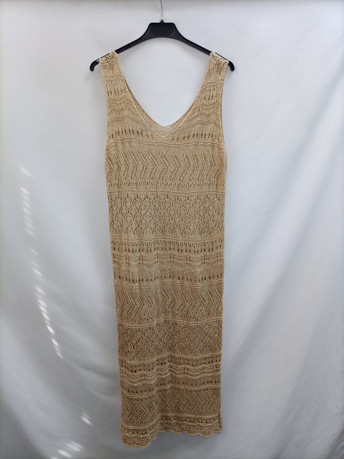 OTRAS. Vestido midi dorado TU(S/M)