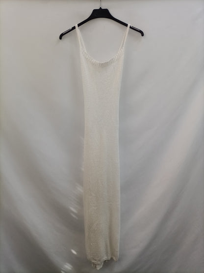 OTRAS. Vestido largo punto blanco T.u(s)
