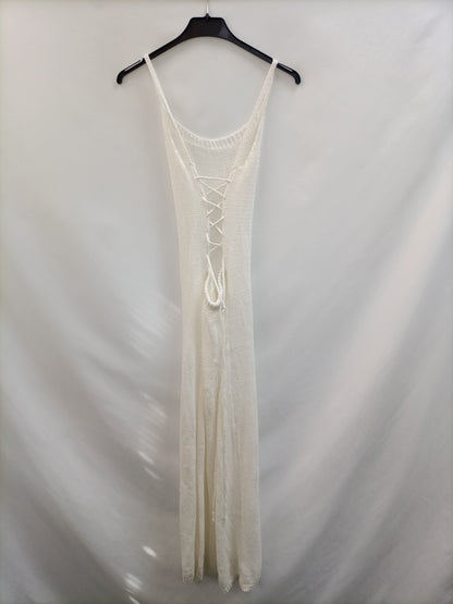 OTRAS. Vestido largo punto blanco T.u(s)