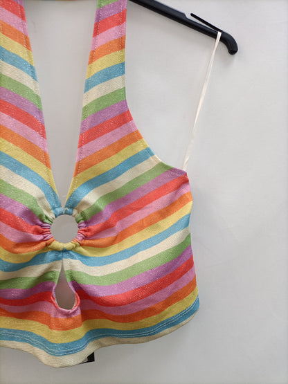 PRIMARK. Top punto rayas T.xs