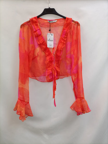 STRADIVARIUS. Top lazadas semitransparente T.s