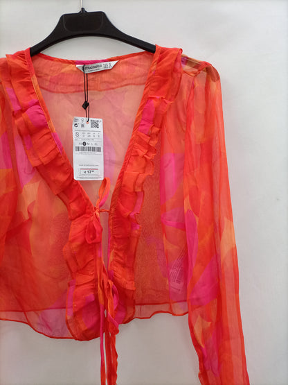 STRADIVARIUS. Top lazadas semitransparente T.s