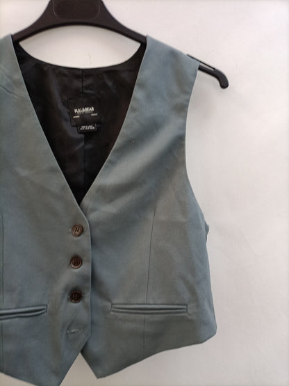 PULL&BEAR. Chaleco azul grisáceo T.s