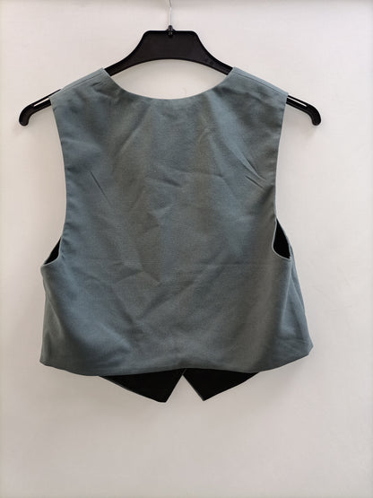 PULL&BEAR. Chaleco azul grisáceo T.s