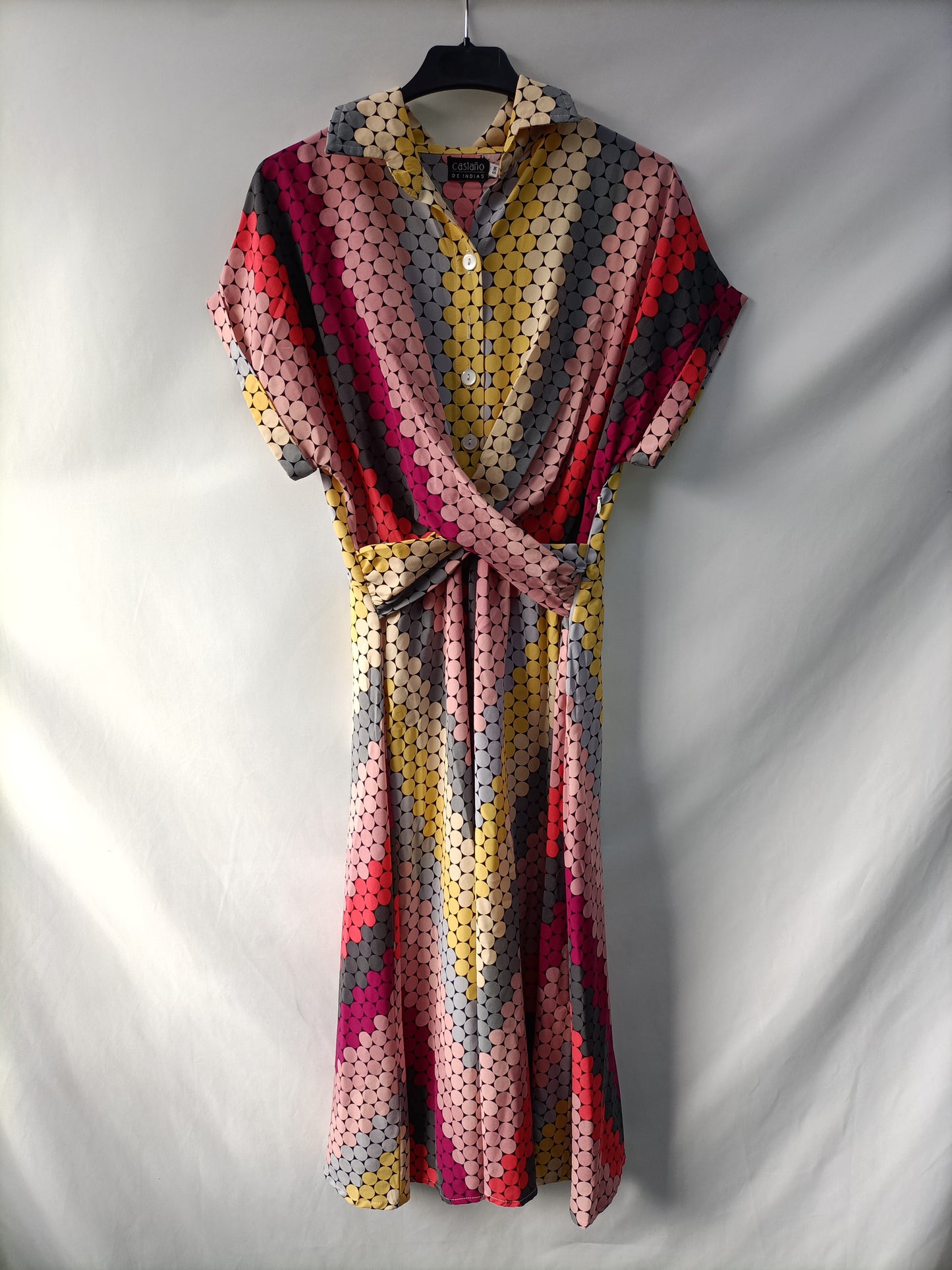 CASTAÑO DE INDIAS. Vestido midi Lunares T.s/m