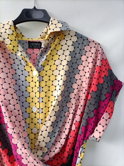 CASTAÑO DE INDIAS. Vestido midi Lunares T.s/m