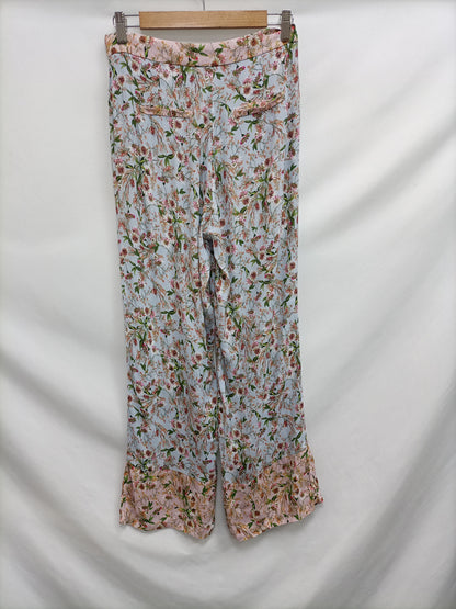 ERRE. Two-tone floral Ts trousers