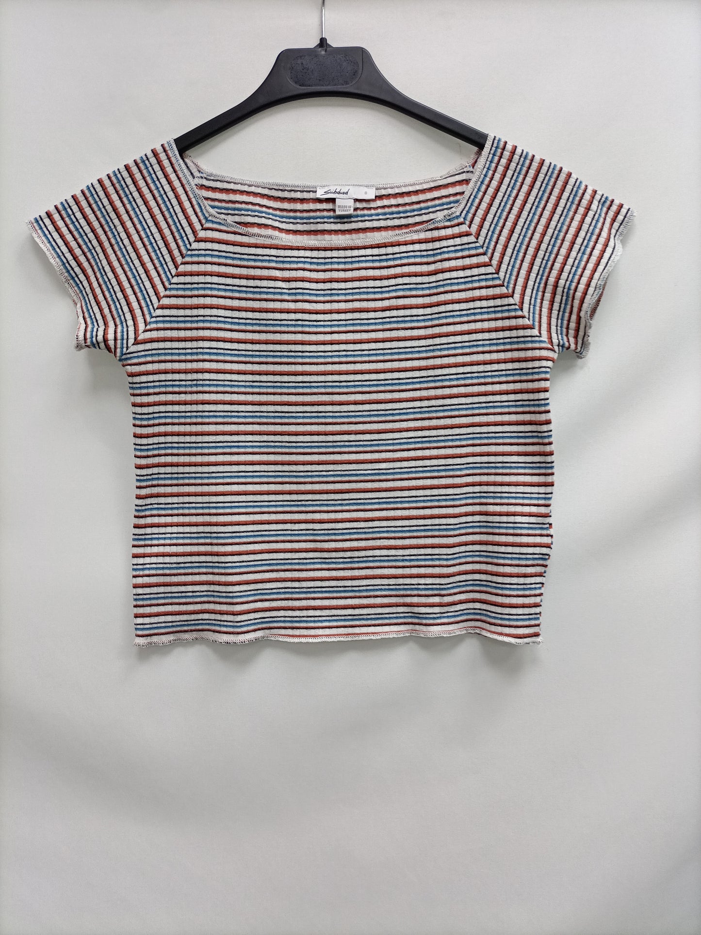 SUBDUED. Multicolor striped Ts top