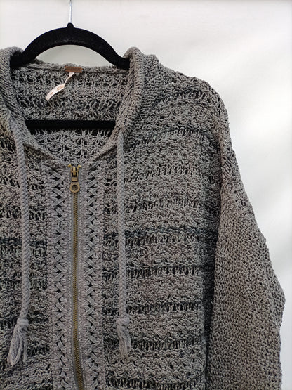 FREE PEOPLE. Die-cut zipper Ts jersey