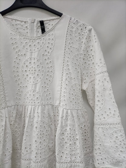 ZARA. White die-cut dress Tm
