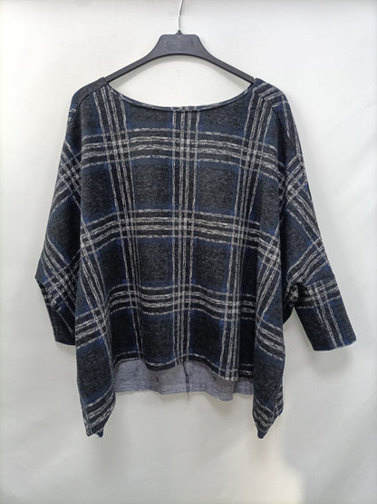 MANGO. Top franela cuadros T.xs/s