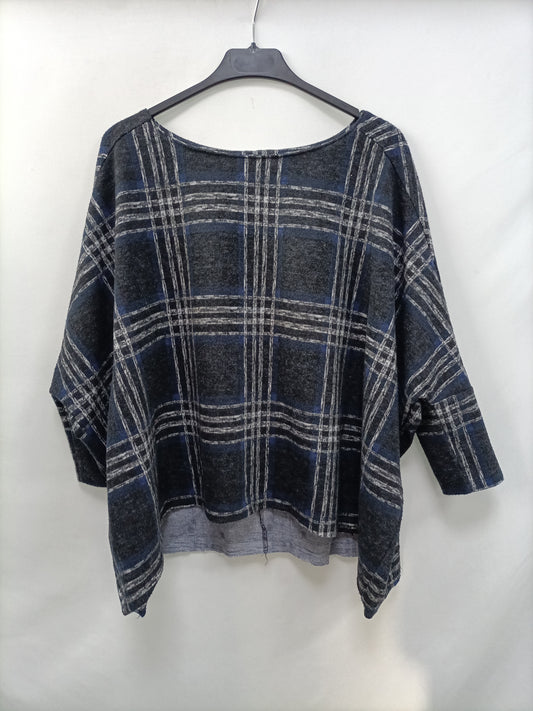 MANGO. Top franela cuadros T.xs/s