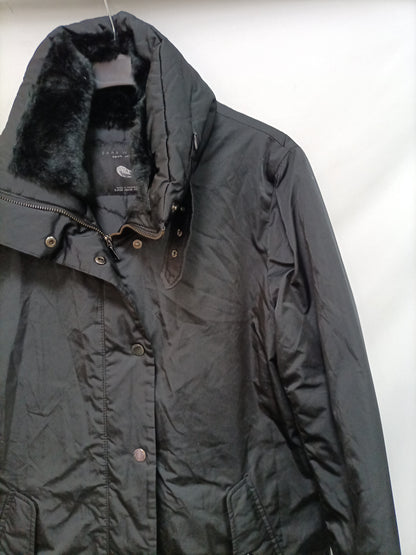 ZARA. Long black down jacket S.xs