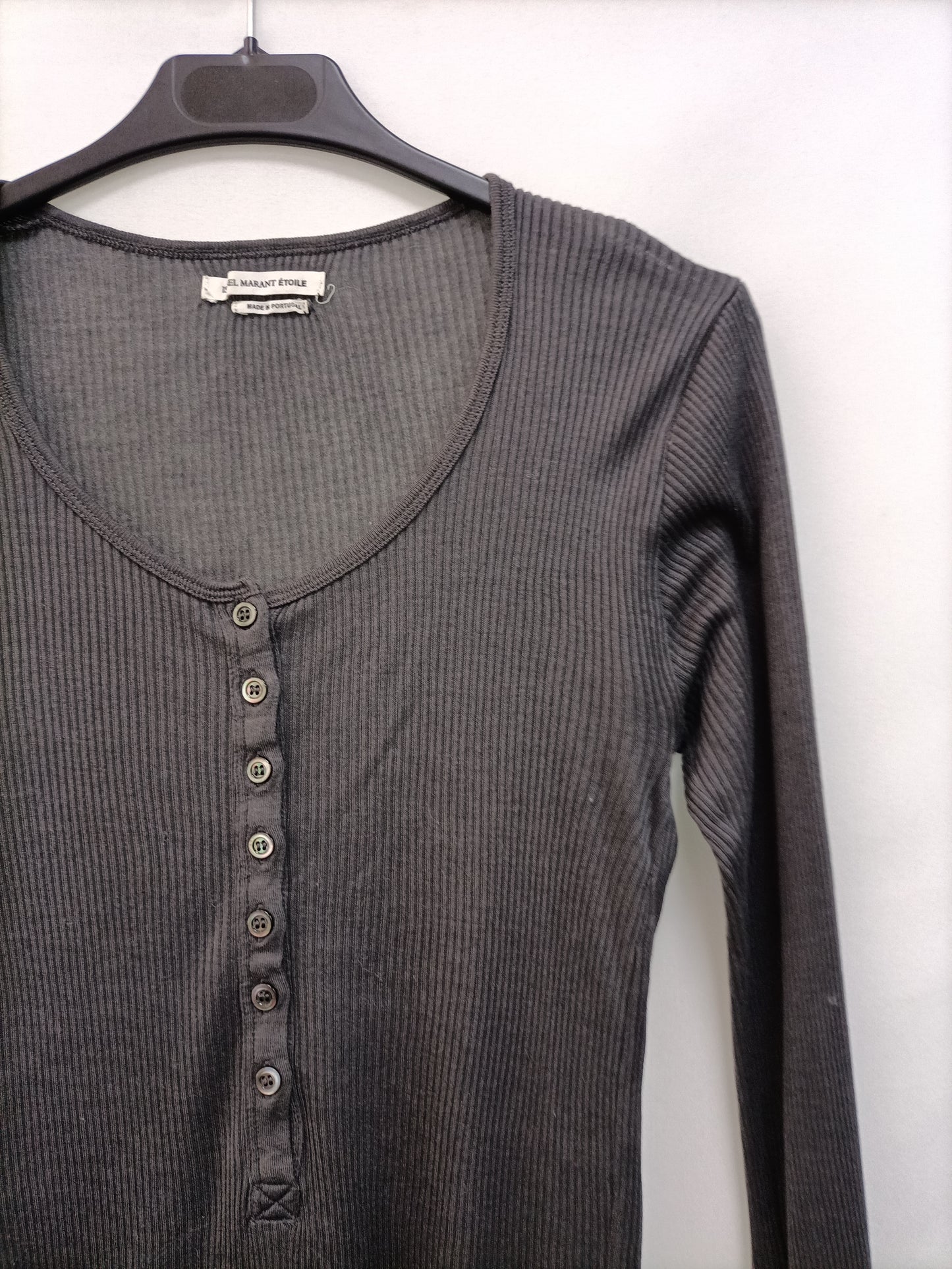 ISABEL MARANT ETOILE. Tm gray ribbed t-shirt
