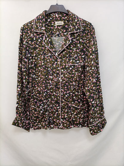 ZADIG&amp;VOLTAIRE. Green animal print Ts blouse