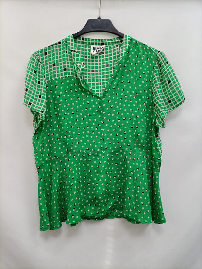 BIMBA Y LOLA. Green polka dot blouse TM
