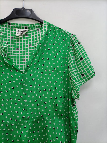 BIMBA Y LOLA. Green polka dot blouse TM