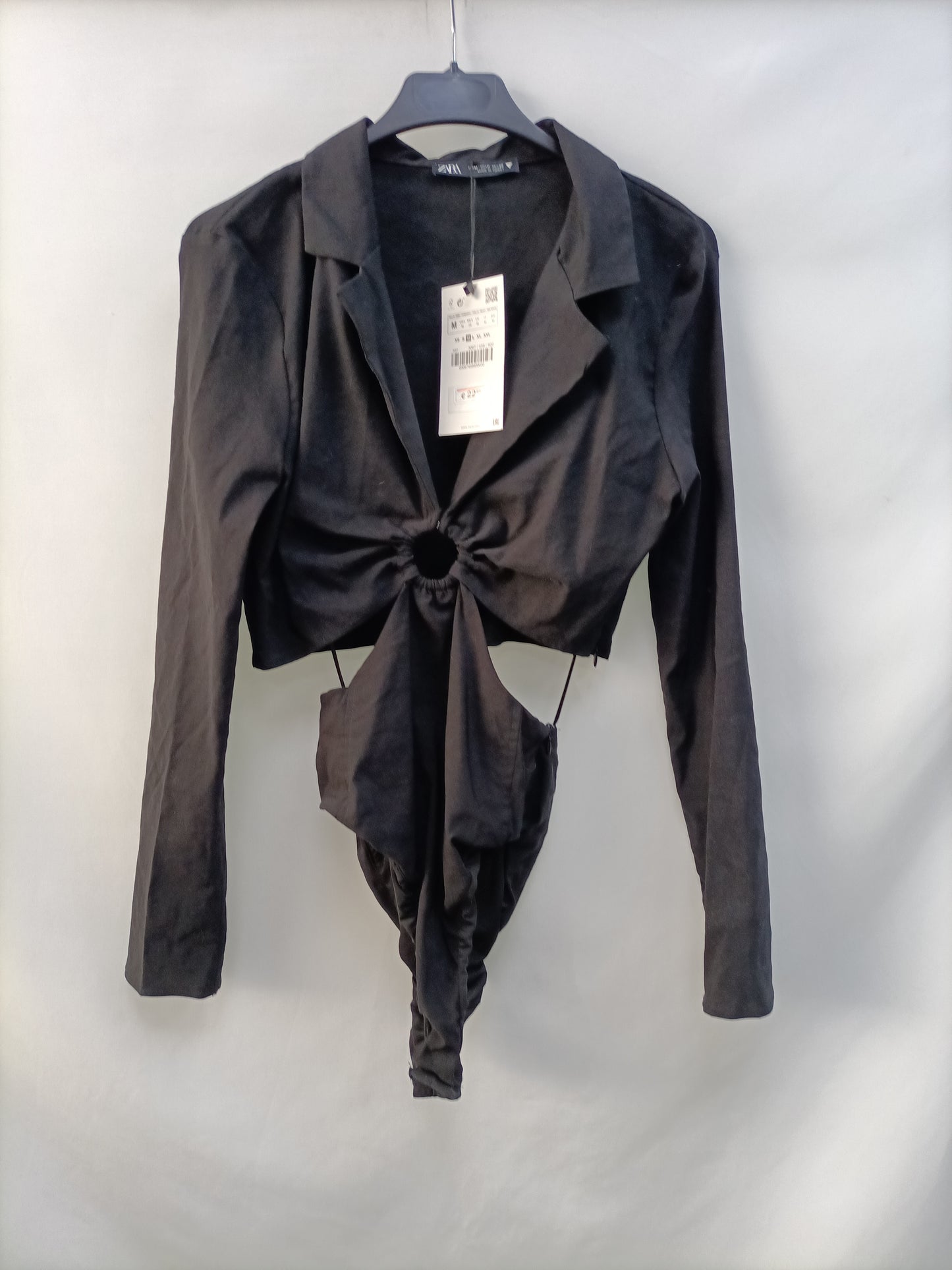 ZARA. Black elastic Tm bodysuit