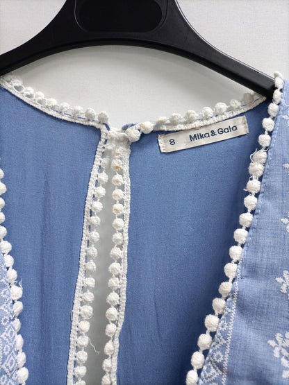 MIKA&GALA. Monl azul bordados T.(xs) tara