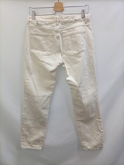 ZARA. Ripped beige trousers, size 34