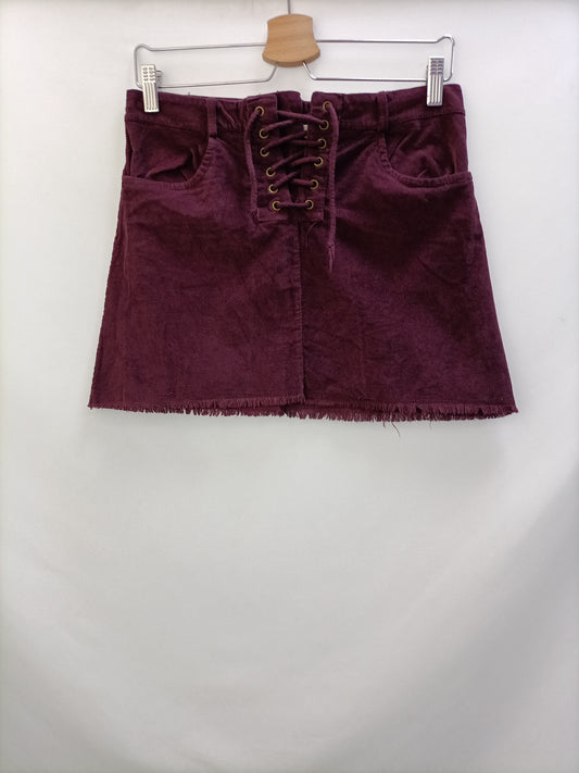 MI ALMA GEMELA. Falda pana burdeos T.(38)