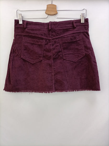 MI ALMA GEMELA. Falda pana burdeos T.(38)